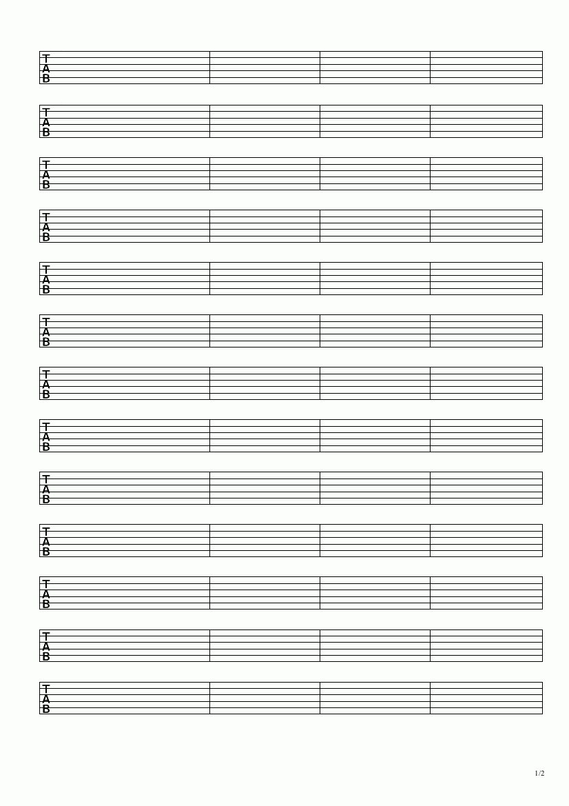 Tablature Paper Printable Google Search Guitar Tabs Tablature