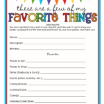 These Are A Few Of My Favorite Things Template Writing Template