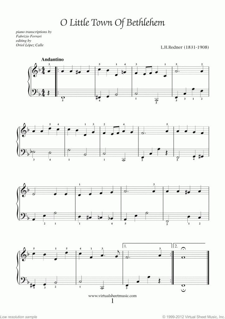 Very Easy Christmas Piano Sheet Music Songs Printable PDF 