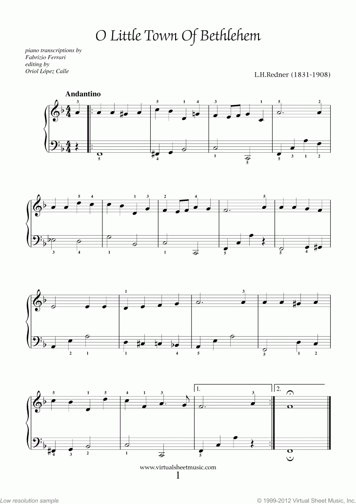 Very Easy Christmas Piano Sheet Music Songs Printable PDF For