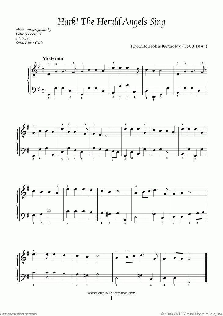 Very Easy Christmas Piano Sheet Music Songs Printable PDF For