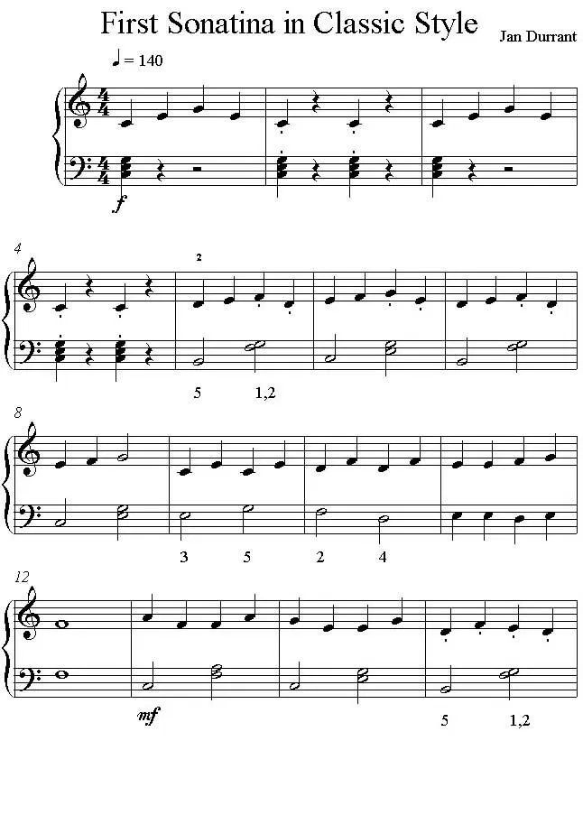 Very Easy Piano Sonatina Google Search Easy Piano Sheet Music 