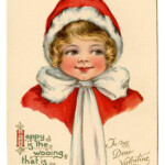 Vintage Christmas Clip Art Adorable Elf Girl The Graphics Fairy