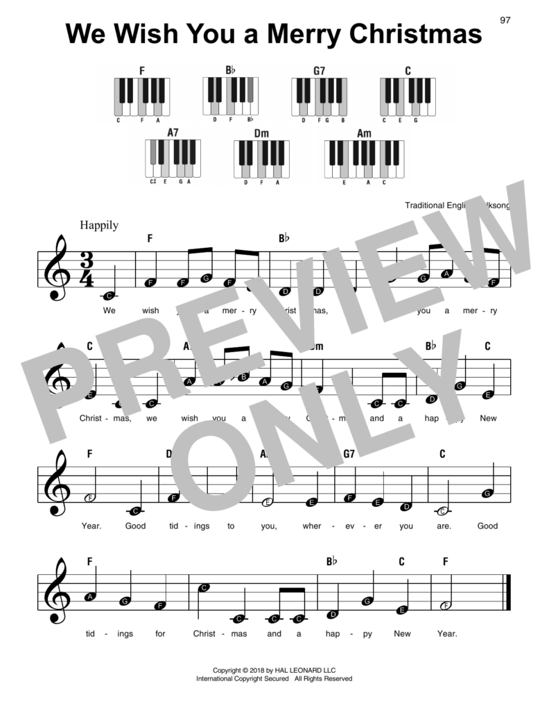 We Wish You A Merry Christmas Sheet Music Traditional English 