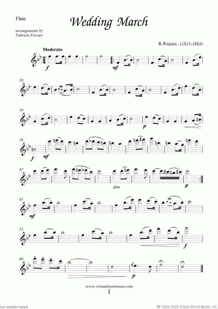 Wedding Sheet Music For Flute Violin And Cello PDF 